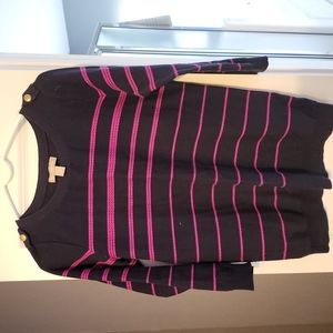 Banana republic navy blue and pink striped sweater